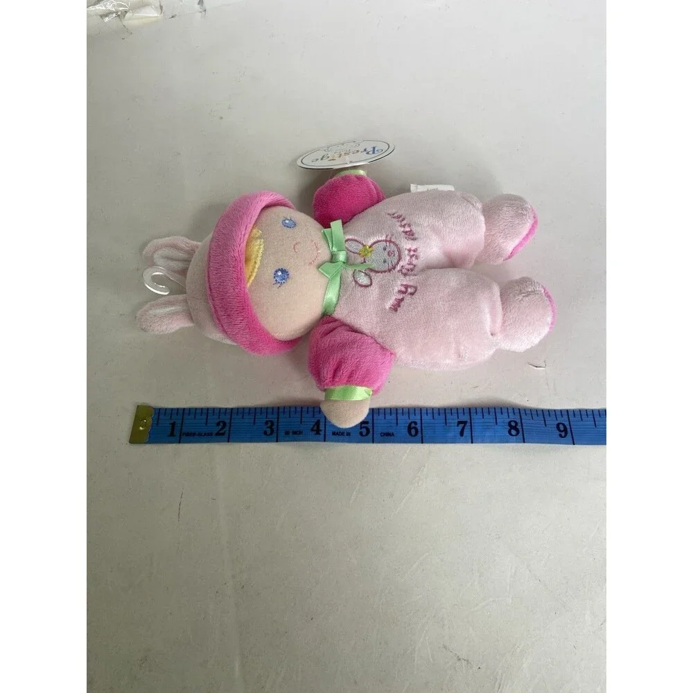 Prestige Baby Doll Lovey My First Easter Bunny Ears Pink Blonde Toy Rattle Plush
